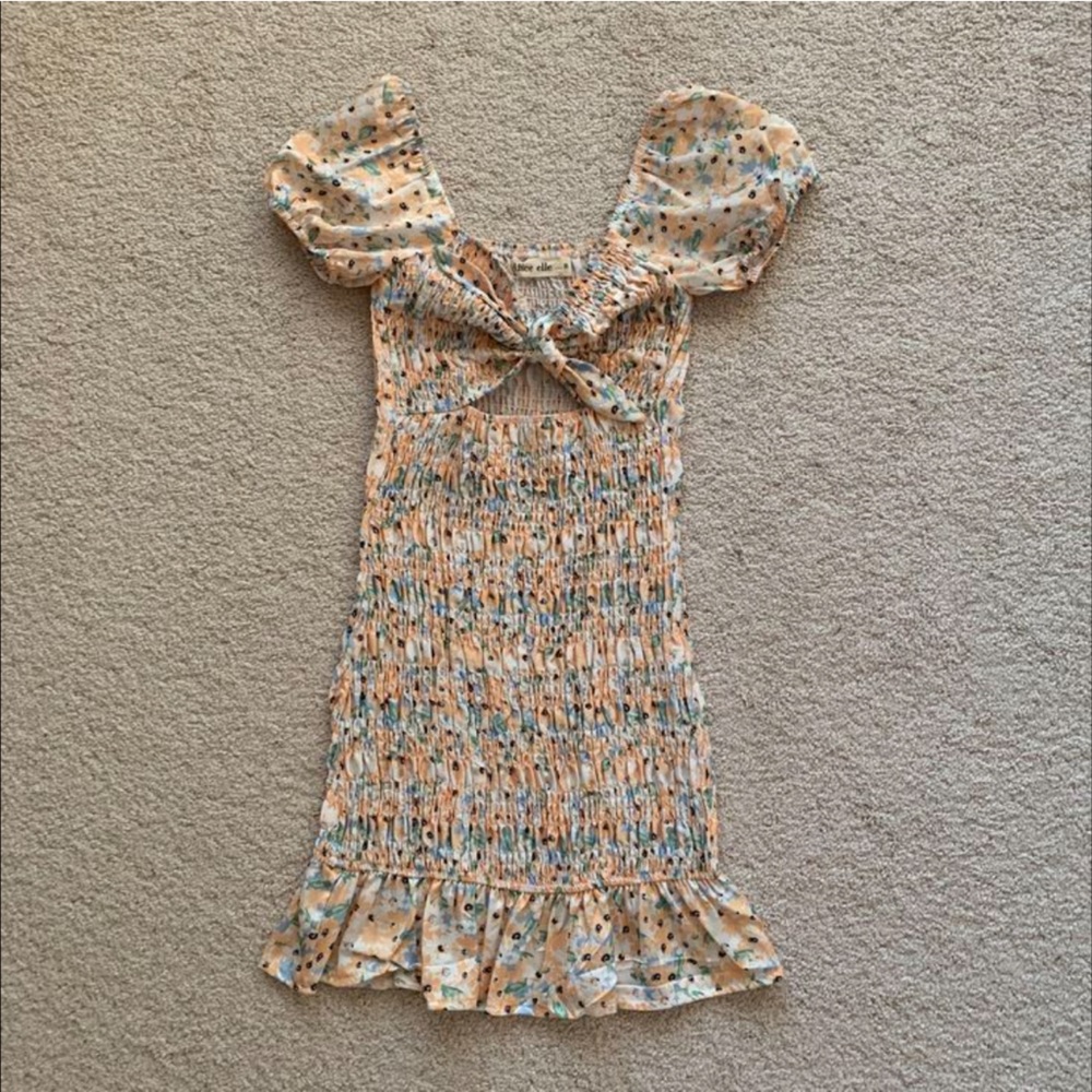 Sundae Muse smocked tie dress